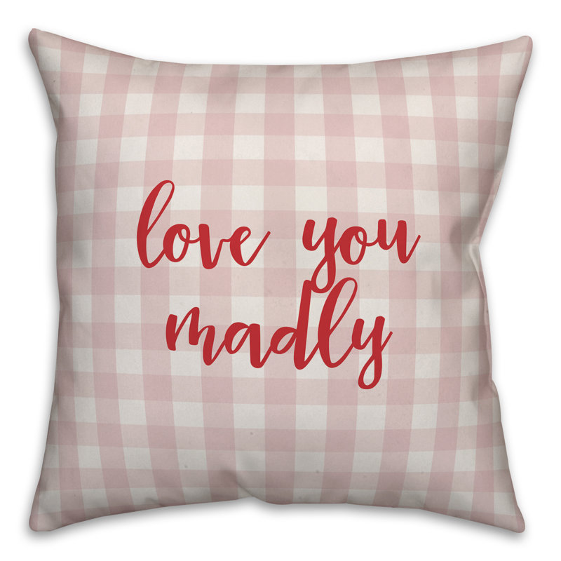 Plaid Throw Pillow, Pink/Red, Pillow Cover