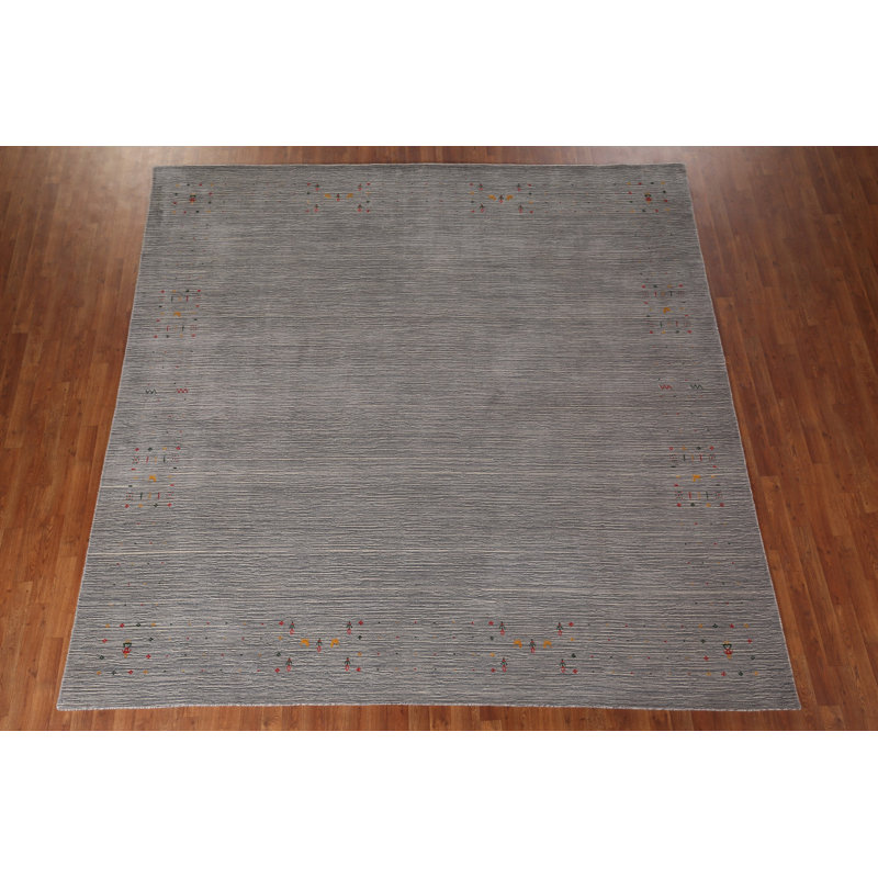 Tapis rayé gris argenté Gabbeh