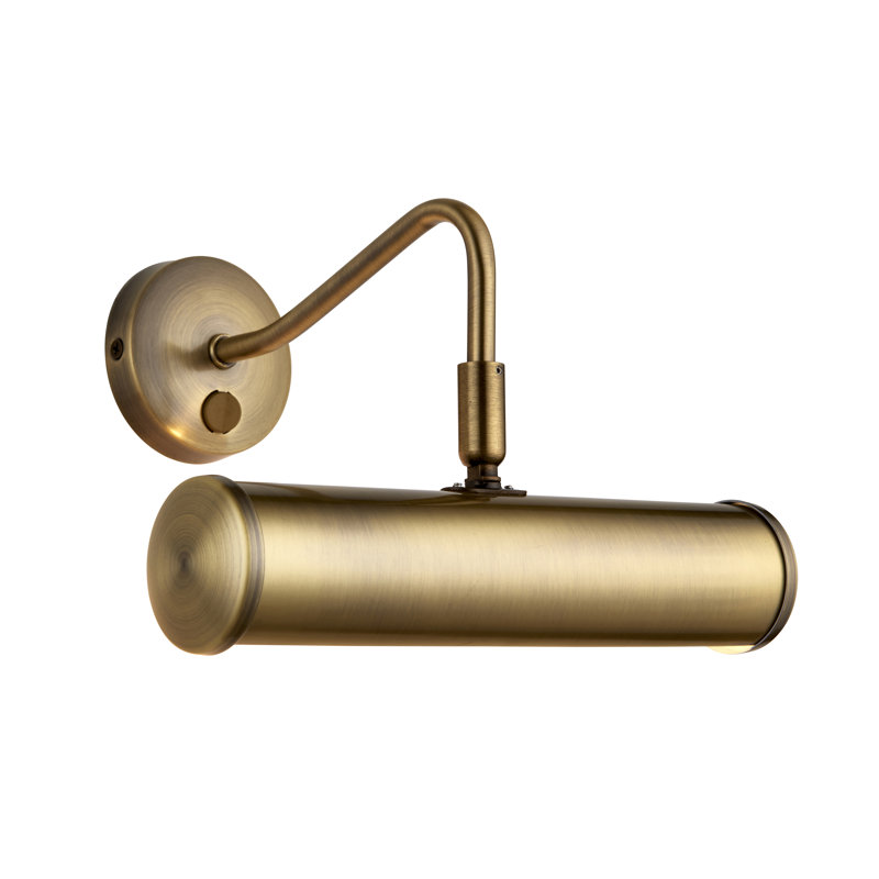 Fiarmont 1 - Light Hardwired Wall Mounted Picture Light, 18.5 cm H x 23 cm W, Antique Brass