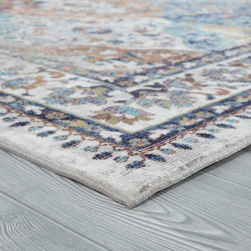 Tapis gris / bleu marine Glen Ellyn, Rectangle 8 pi 9 po x 11 pi 9 po