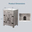 Tablette en U de meuble-lavabo 24 po avec lavabo en céramique