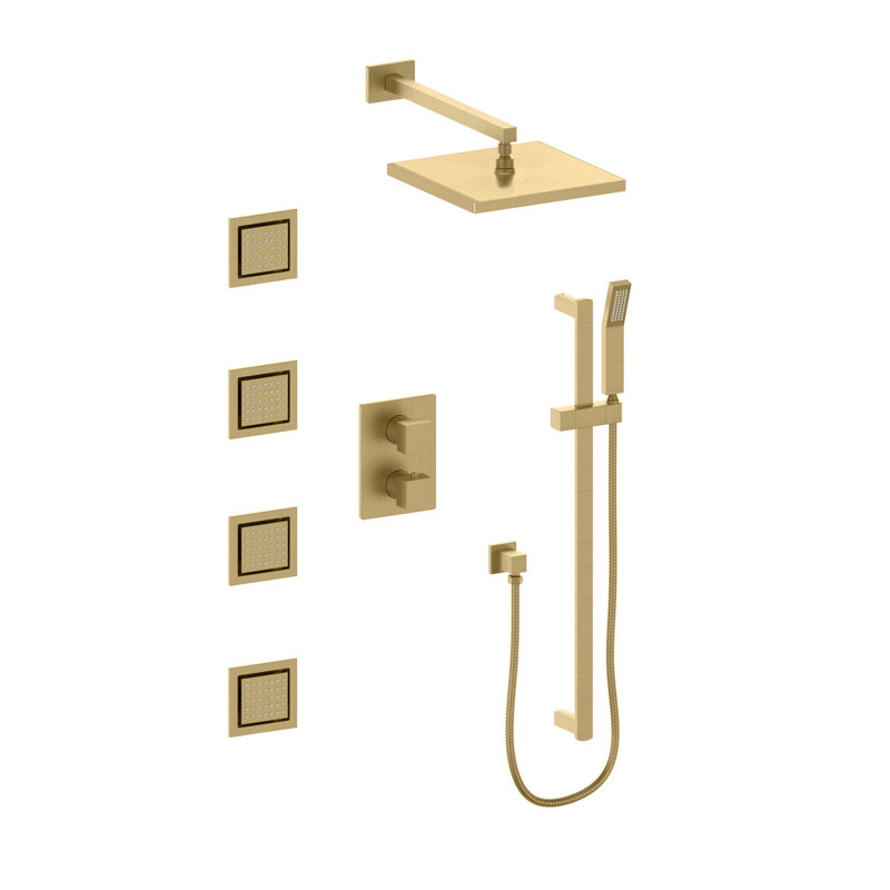 Complete Shower System with Rough-in Valve, Champagne Bronze