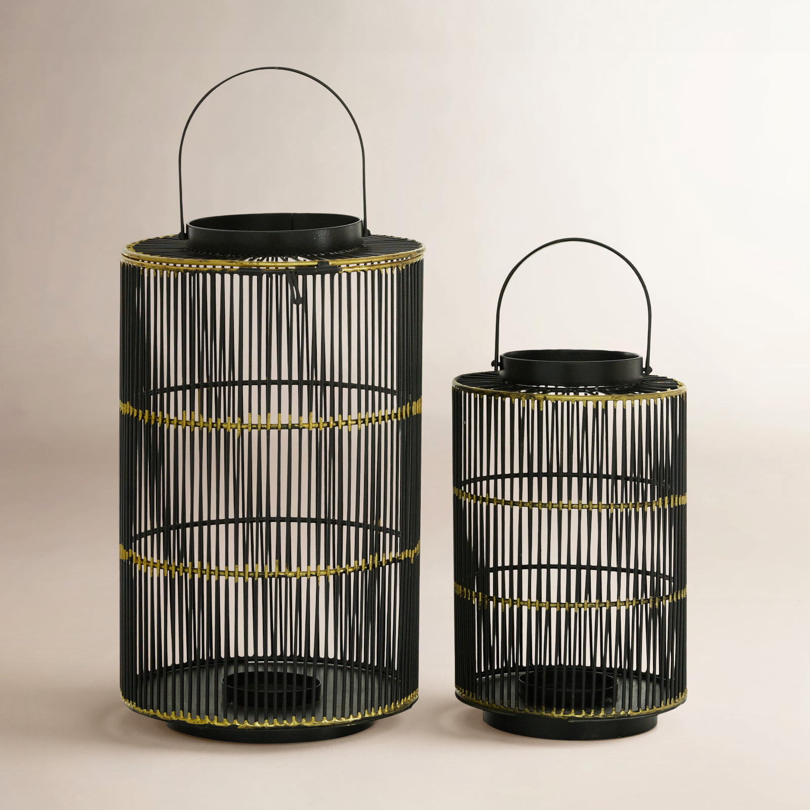 2-Piece Iron Lantern Set