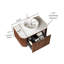 Meuble-lavabo de salle de bain 30 po avec lavabo, lavabo à fixation murale à bords arrondis flottants avec tiroir, lavabo en céramique blanc sans robinet, pré-assemblé, couleur grain de bois noyer foncé-116234426