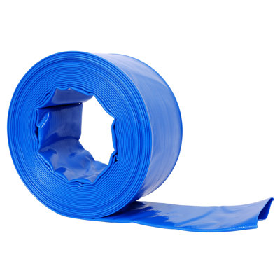 3-Inch x 50-Foot Blue Heavy Duty Reinforced PVC Pool Backwash and Discharge Hose with 2 Clamps
