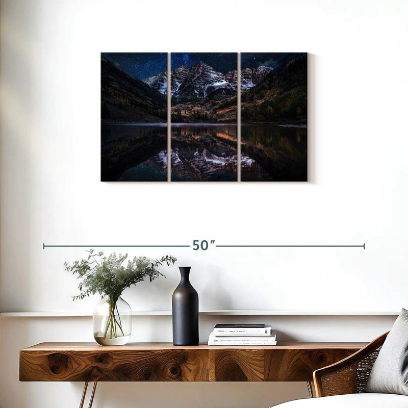 Maroon Bells Night Reflection, 20" H x 33" W