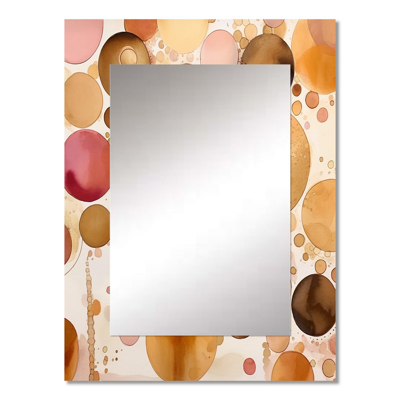 Après-midi de rêves bohème chic rétro rose doré I - décor de miroir mural géométrique unique, grand miroir rose, impression d'art en métal