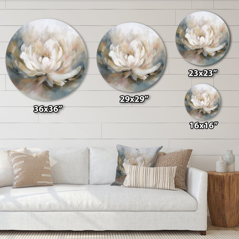 Lemire - Art floral rond en métal, 29" H x 29" W