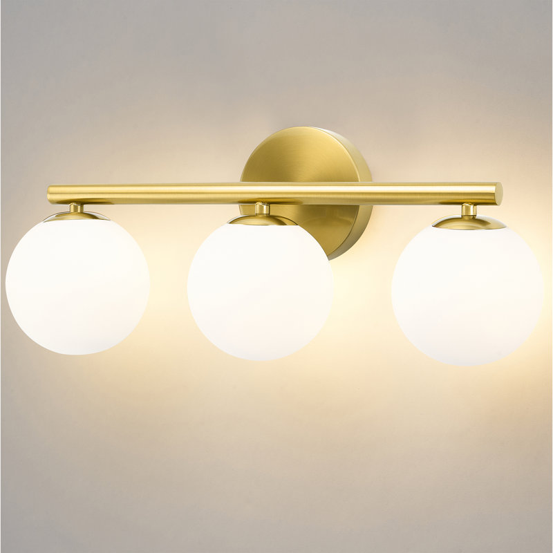 Éclairage pour meuble-lavabo à intensité variable Preisler, Trois lumières, Gold