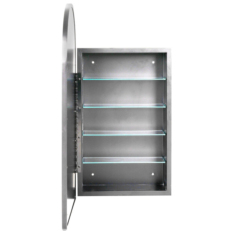 Eaton Arched Medicine Cabinet, Recess Mount, Sliver
