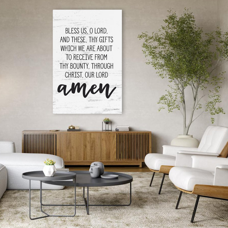 Bless Us - Modern Farmhouse Bless Us O Lord, H 32 po x l 48 po