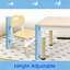 Kids Table and 4 Chairs Set, HDPE Plastic Children's Furniture with Height Adjustable, Toddler Table Set for Classroom, Nursery and Home, Easy to Clean, 120 x 60 cm-724601230