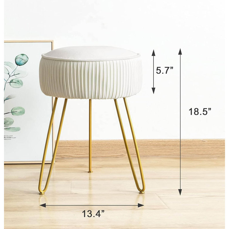 Metal Accent Stool, White