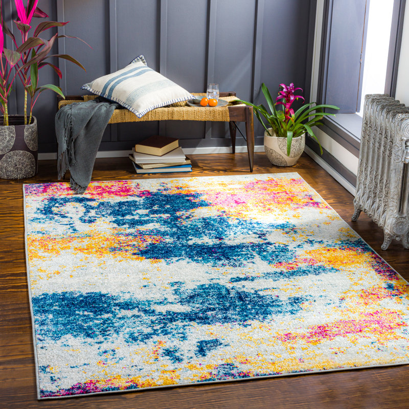 Fain Abstract Indoor Rug, Rectangle 6'7" x 9'