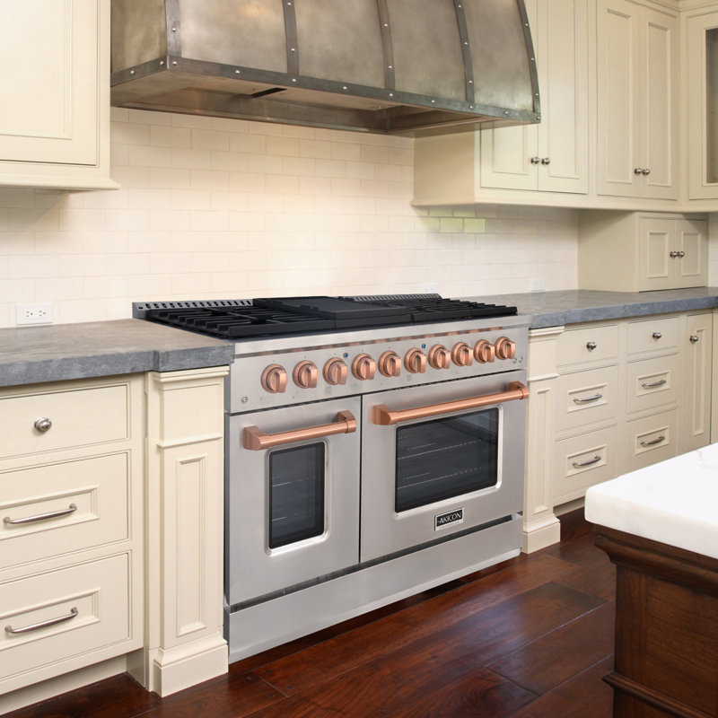 Cuisinière au gaz commerciale à convection de 6,7 pieds cubes 48 po Akicon