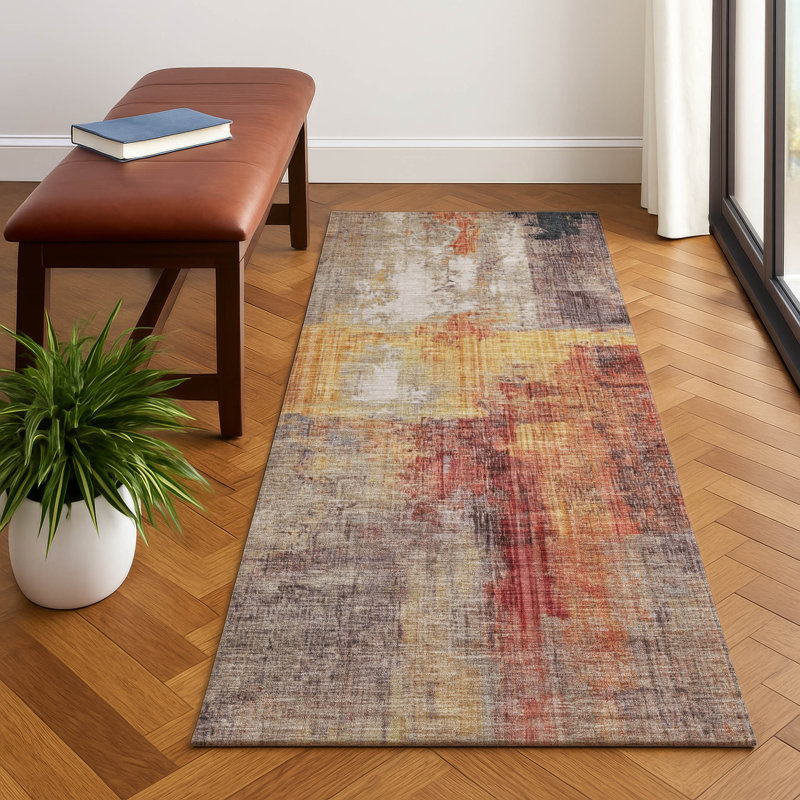Premium Machine Washable Bucz AMF1759 Modern Rug, Runner 2'3" x 7'6"