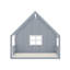 Lit double en bois de couleur grise - Construction avec pin et fenêtre de clôture, à DEL, sans sommier pour un espace de détente serein-1267871973