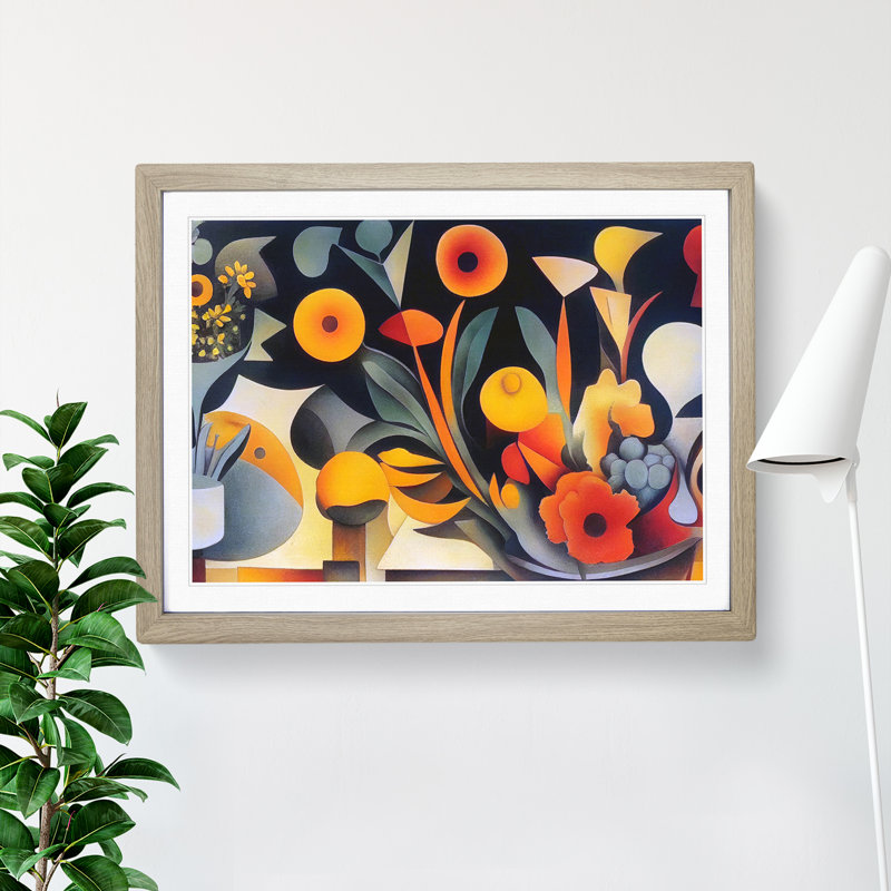 Appealing Flower Market - Single Picture Frame Print, 25cm H x 34cm W, Oak
