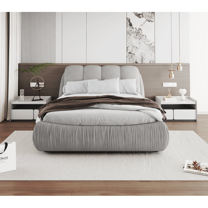 Lit-bateau tapissier Henness, Grand, gris