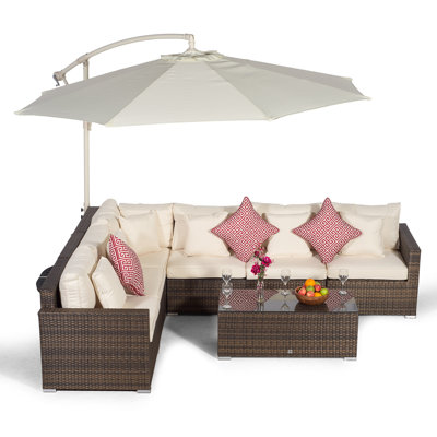Yancey 5 Seater Rattan Corner Sofa Set