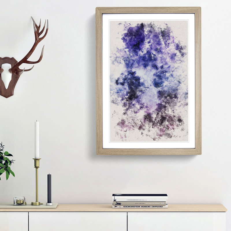 Purple Clouds - Picture Frame Painting Print, 87cm H x 62cm W x 2cm D, Oak Framed