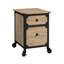 Classeur avec tiroir coulissant lisse, finition beige et naturelle