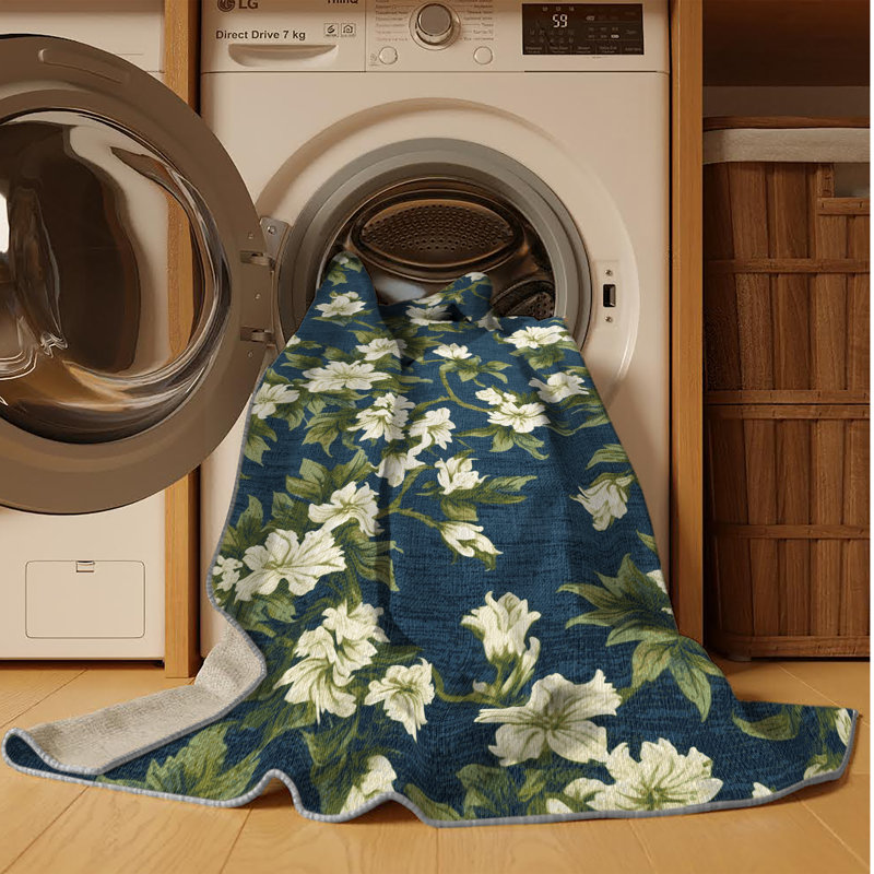 Tapis vert botanique lavable à la machine, Tapis de couloir 2 pi x 4 pi