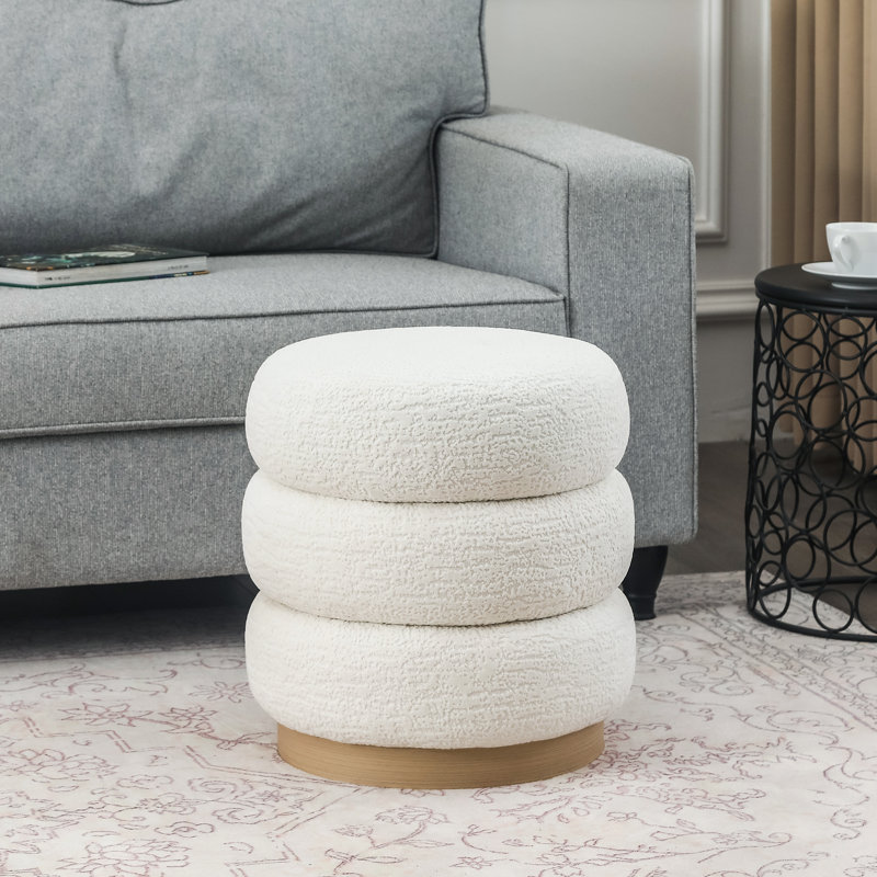 Celinka Upholstered Ottoman, White