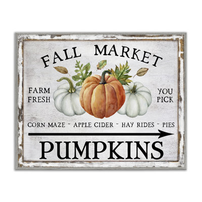Automne marché citrouilles gris, estampe numérique par Creatif Belle