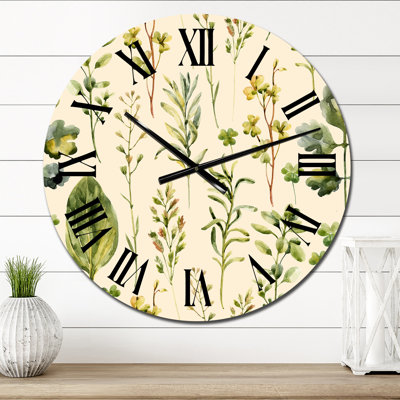 Horloge murale Meadow Weeds and Herbs II