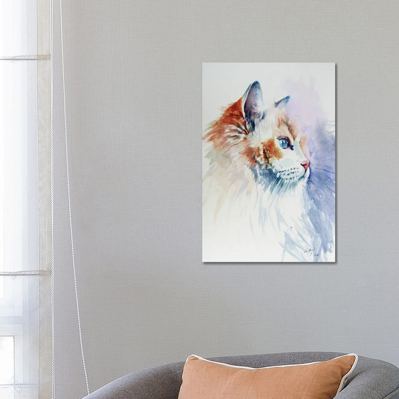 Cat Portrait III by Anna Brigitta Kovacs - Painting on Canvas, 66.04cm H x 45.72cm W x 3.81cm D, Wrapped Canvas