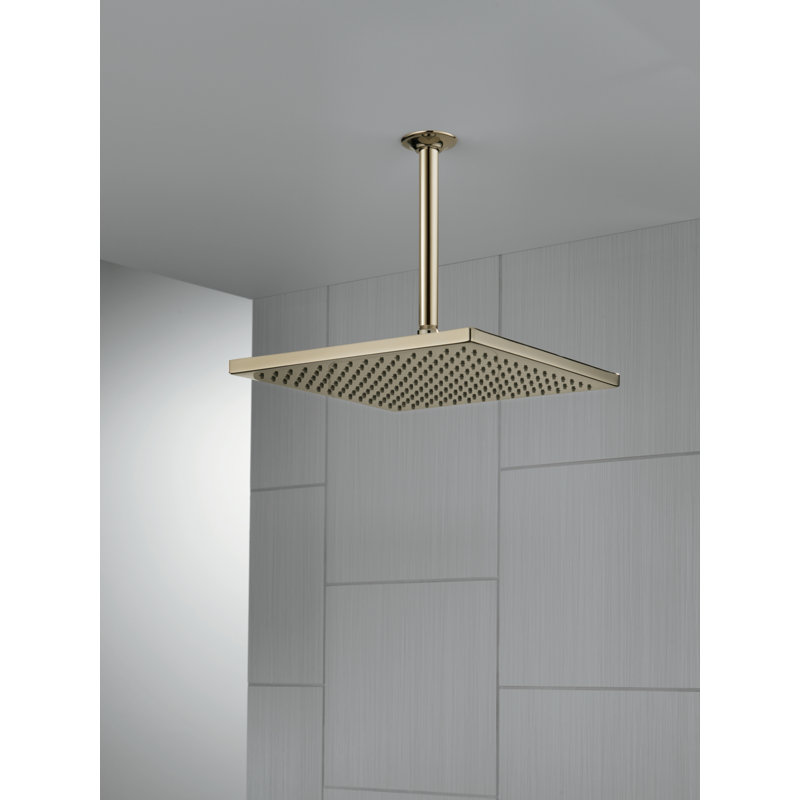 Rain Fixed Shower Head with H2Okinetic Technology, Polished Nickel