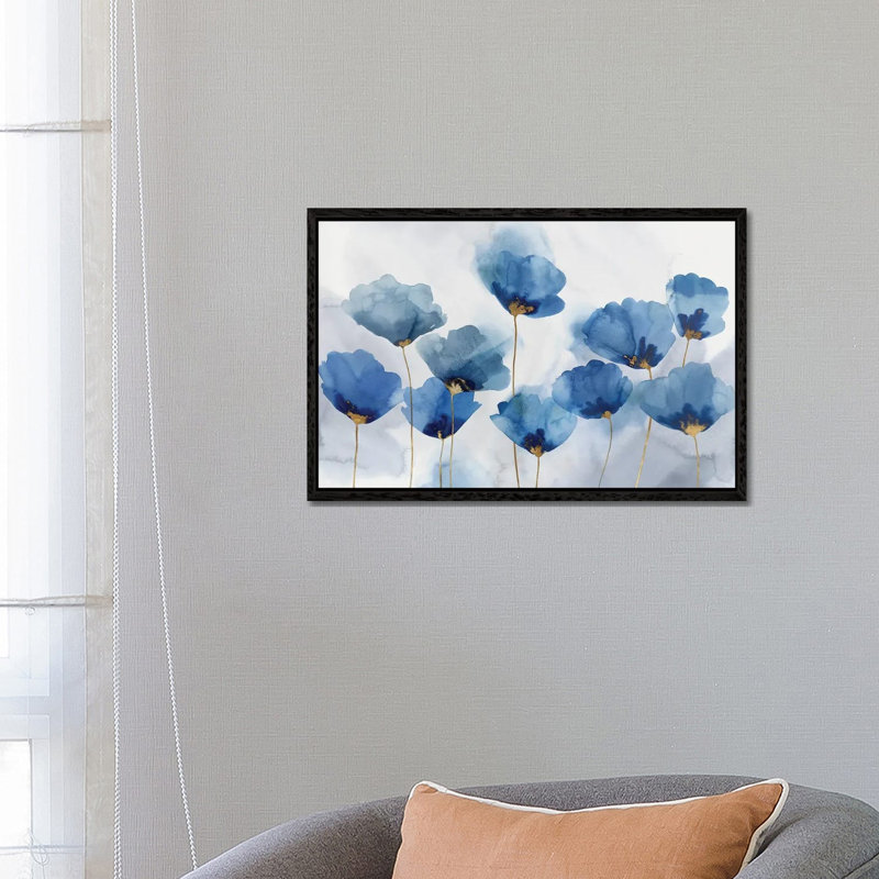 Azure Gathering by Isabelle Z - Painting on Canvas, 66.04 cm H x 45.72 cm W, Black Framed