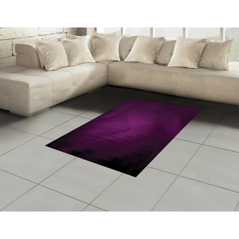 Tapis décoratif aubergine, Rectangle 2 pi 7 po x 5 pi