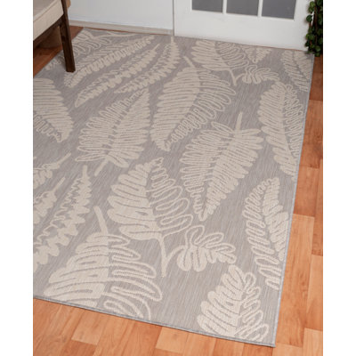 Tapis d'intérieur à motif floral à motif de feuilles variées Cheeseman IOED.03GY./Boca