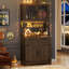 Armoire de rangement pour garde-manger de 71 po avec support pour micro-ondes-2066473904