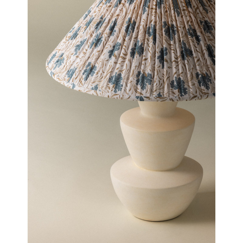 Kamas Table Lamp, Patina Brass/Ceramic Ivory Texture