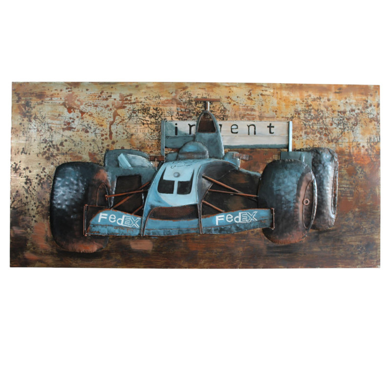3D Formula 1 Racing Car Wall Art FedEx Early 2000s Inspired 79" x 2" x 40"H