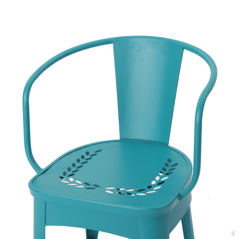 Ensemble de 3 pièces en métal pour terrasse de jardin Colmar, Sarcelle