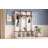 Farmhouse Wooden Style Hall Tree With Arched Design, Practical Entryway Walnut Storage Bench With 5 Black Hooks, Minimalist 4-In-1 Hallway Shoe Cabinet With 7 Cubbies For Mudroom, Living Room-387225588