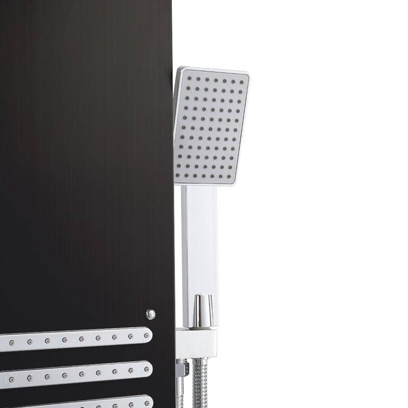 47.24'' Shower Panel with Fixed Shower Head, Black