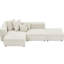 Méridienne beige en velours côtelé - Velours modulaire moderne en forme de L-218150874