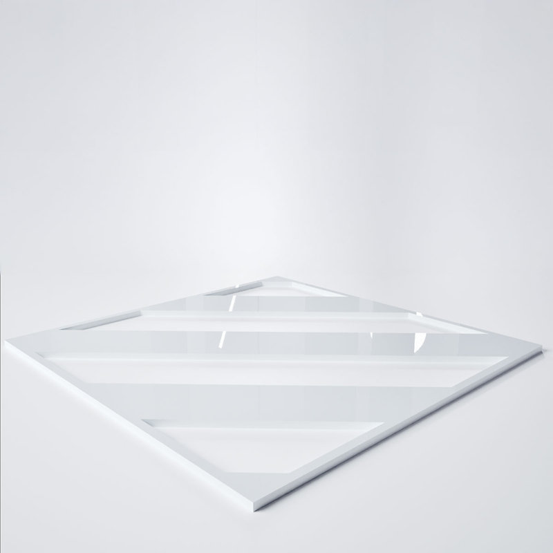 Panneaux muraux décoratifs en acrylique Strymon, très petit, l 7 3/8 po x H 7 3/8 po x T 1/8 po, blanc, Blanc