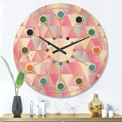 Horloge murale en bois Diamond Retro VI - Mid-Century