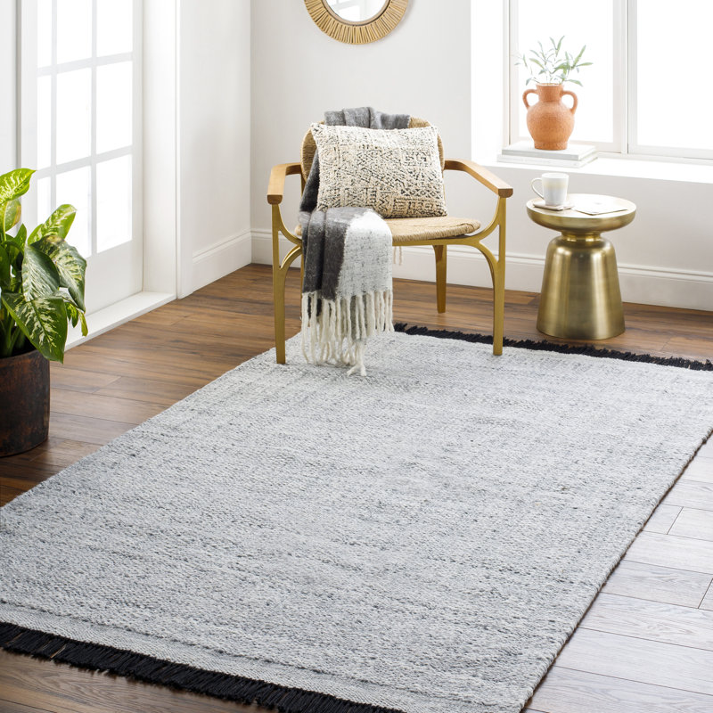 Striped Indoor / Outdoor Rug, Rectangle 6' x 9', Gray