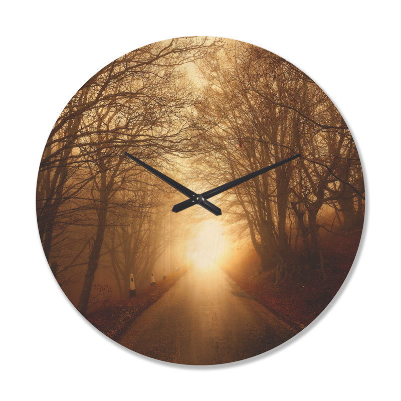 Horloge murale Path to Sunlight in Autumn Forest, Grand