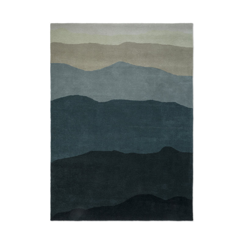 Sedimentary Handmade Wool Abstract Area Rug, Midnight, Rectangle 8'2 x 11'6