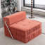 Canapé pliable orange, fauteuil futon, canapé convertible et matelas pour salon, chambre d'amis, bureau personnel, appartement, petit espace, coussin de dossier amovible.-187720297