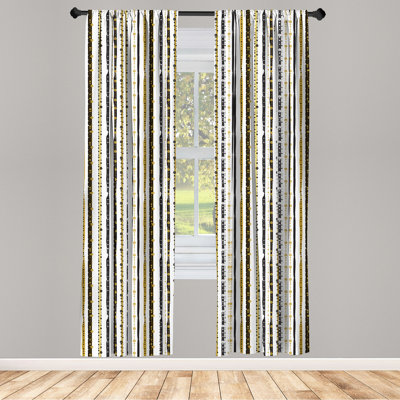 Striped Semi-Sheer Rod Pocket Curtain Panels