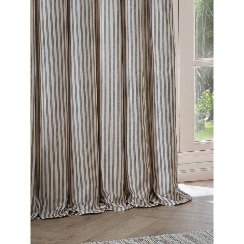 Hebden 100% Cotton Room Darkening Curtain Panel Pair, Brown, 168cm Width x 229cm Drop